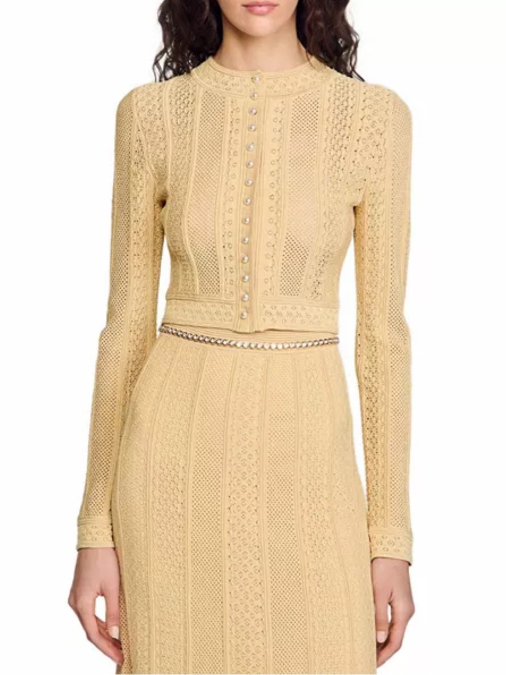 Sandro pointelle cardigan